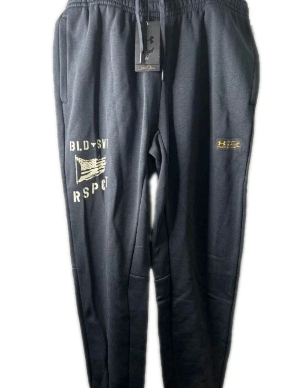 NWT Under Armour Project Rock Icon Fleece Vet Day Joggers Black Mens Large